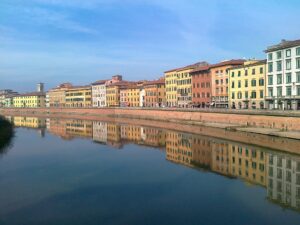 Pisa the banks of the Arno river